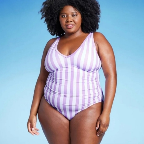 💦Sliming KONA SOL Purple Stripe One Piece Swimsuit💦 - Picture 4 of 15